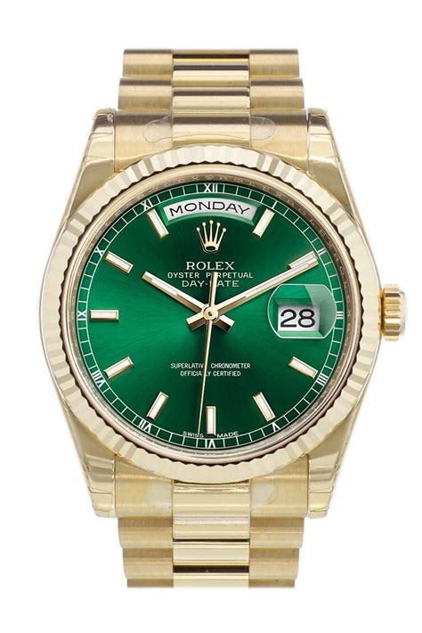 rolex day date 36 green dial|rolex day date price.